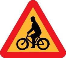 Transportation - Bicycles Roadsign clip art 