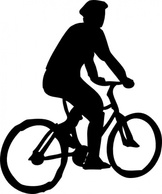 Transportation - Bicyclist Sillouette clip art 