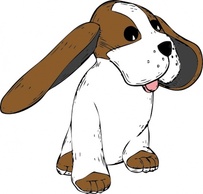 Animals - Big Earred Dog clip art 