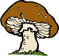 Flowers & Trees - Big Mushroom clip art 