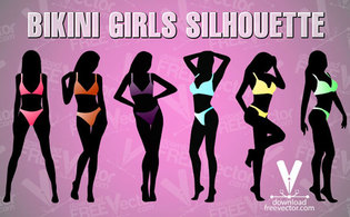 Bikini Girls Vector Preview