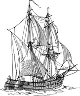 Transportation - Bilander Ship clip art 