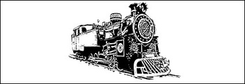 Black and white locomotive vec Preview