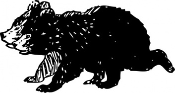 Animals - Black Bear Cubs clip art 