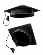 Human - Black cap of university student 
