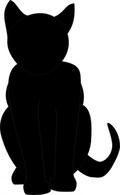 Silhouette - Black Cat clip art 