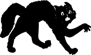 Animals - Black Cat clip art 