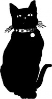 Animals - Black Cat clip art 