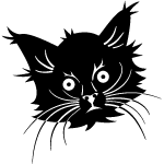 Black Cat Head Free Vector 