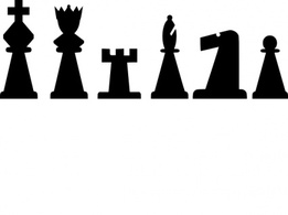 Sports - Black Chess Pieces Set clip art 