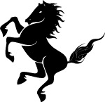 Black Horse On Two Legs Vector 