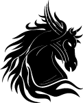 Black Horse With Hair Vector 