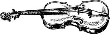 Music - Black Music Outline White Musical Violin Instrument 