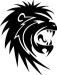 Black Roaring Lion Vector