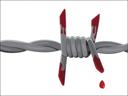 Bloody Barbed Wire Vector Preview