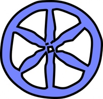 Blue Antique Wheel clip art 