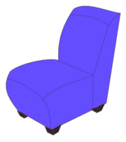 Objects - Blue armless chair 