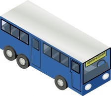 Transportation - Blue Bus clip art 