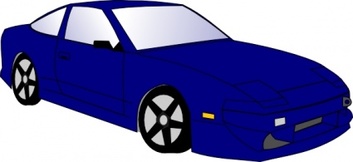 Transportation - Blue Car clip art 