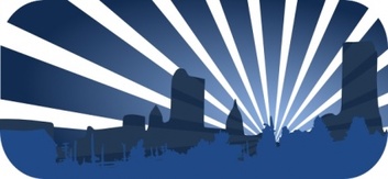 Blue City Scene clip art