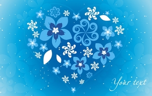 Blue Floral Heart