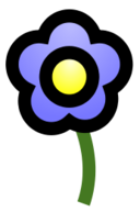 Cartoon - Blue Flower 