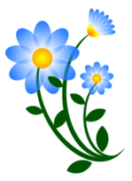 Flowers & Trees - Blue Flower Motif 