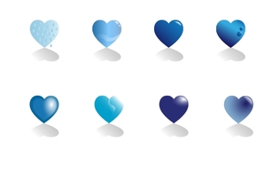 Abstract - Blue hearts 