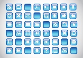 Blue Icons Buttons