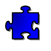 Objects - Blue Jigsaw piece 12 