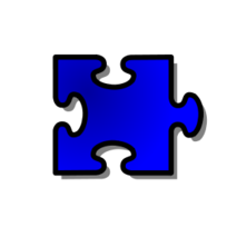 Objects - Blue Jigsaw piece 14 