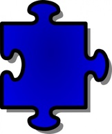 Objects - Blue Jigsaw Piece clip art 
