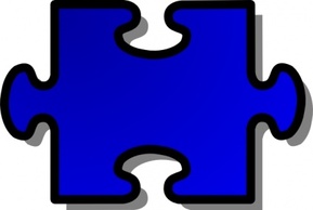 Objects - Blue Jigsaw Piece clip art 