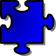 Objects - Blue Jigsaw Piece clip art 