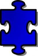 Objects - Blue Jigsaw Piece clip art 