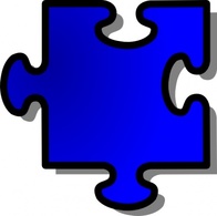 Objects - Blue Jigsaw Piece clip art 