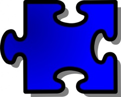 Objects - Blue Jigsaw Puzzle Piece clip art 