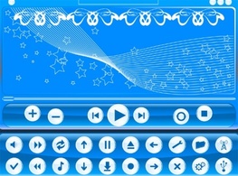 Objects - Blue media player vector skin 