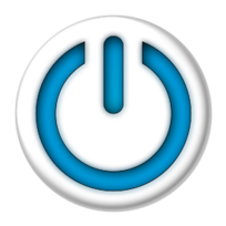 Blue Power Sign Button