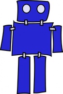 Technology - Blue Robot clip art 