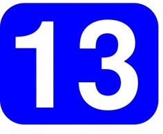 Shapes - Blue Rounded Rectangle With Number 13 clip art 