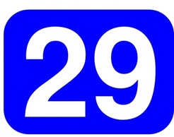 Shapes - Blue Rounded Rectangle With Number 29 clip art 