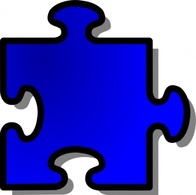 Objects - Blue Toy Jigsaw Puzzle Piece 
