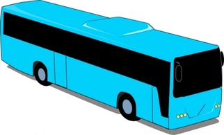 Transportation - Blue Travel Bus clip art 