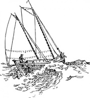 Transportation - Boat Sailing In Strong Waves clip art 