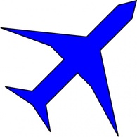 Transportation - Boing Blue Freight Plane Icon clip art 