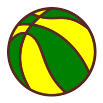 Bola de basquete verde e amarela Preview