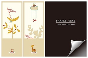 Business - Bookmark with lovely pictorial paper angle vector material 