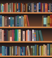 Objects - Bookshelf vector illustration 