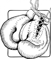 Sports - Boxing Gloves Outline clip art 